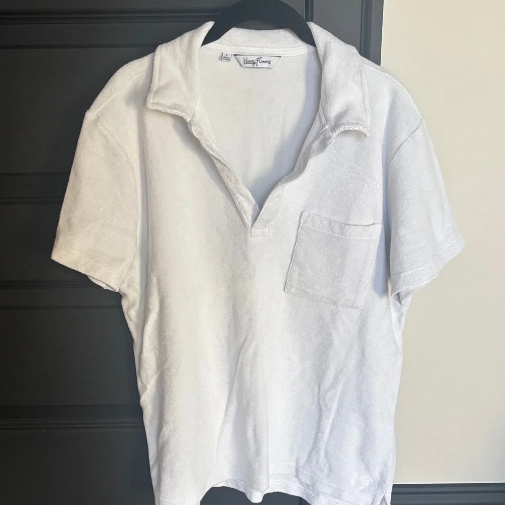 Kenny Flowers Ivory Terry Cloth Polo - Picture 1 of 3
